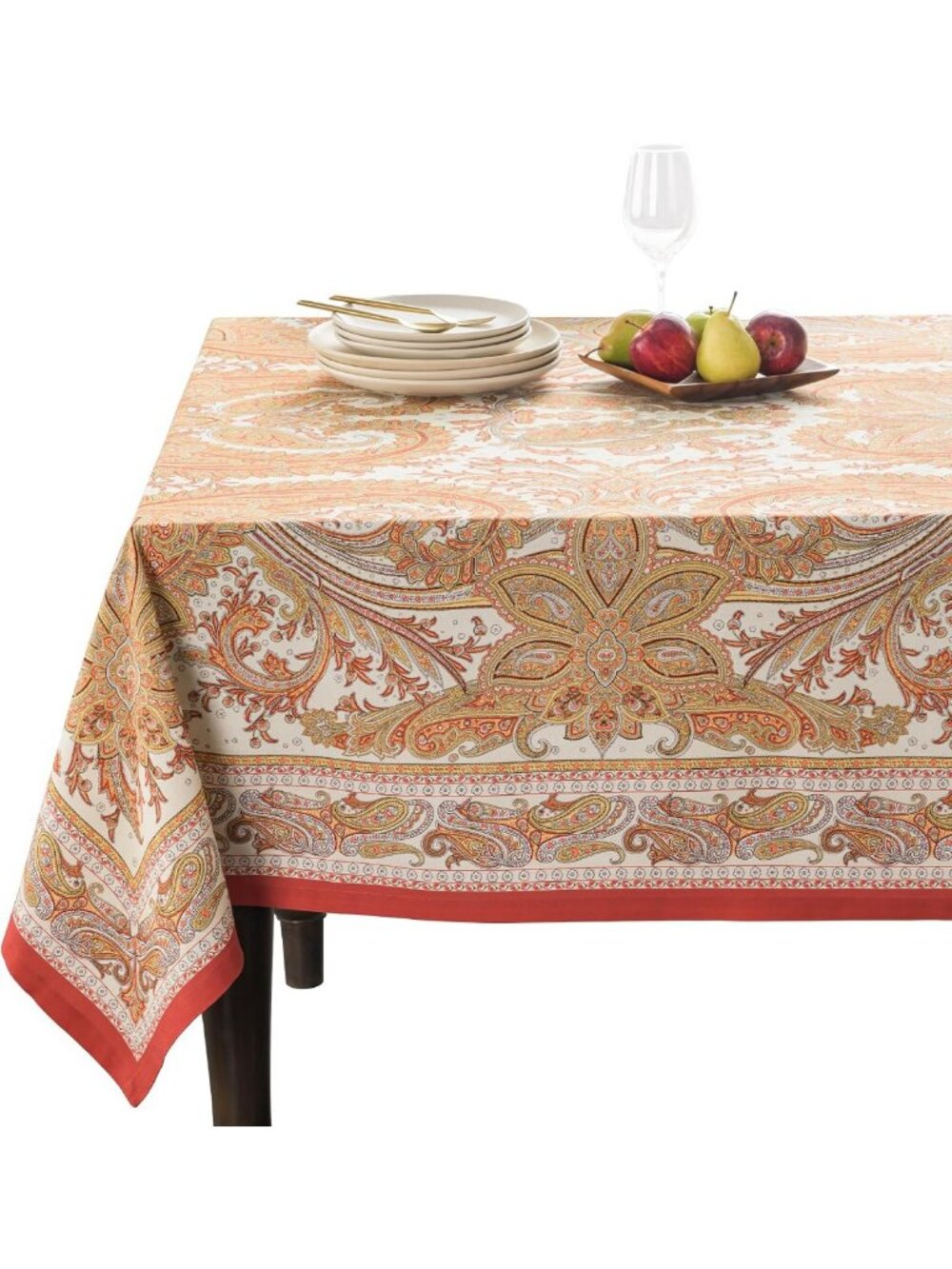 Elegant 100% Cotton Rectangle Tablecloth, Reusable, 60"x120", Perfect for Dining